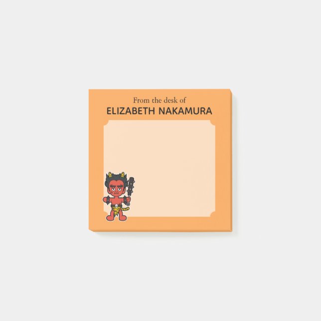 Japanese Oni Yokai Monster- Personalised Post-it Notes (Front)