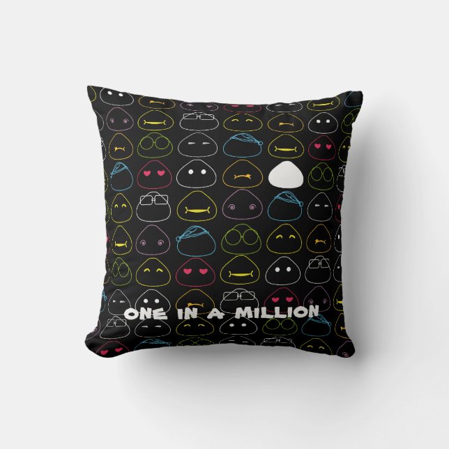 Japanese Onigiri Fluo Pattern Cushion (Front)