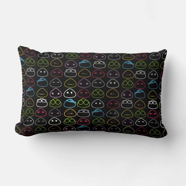 Japanese Onigiri Fluo Pattern Lumbar Cushion (Front)