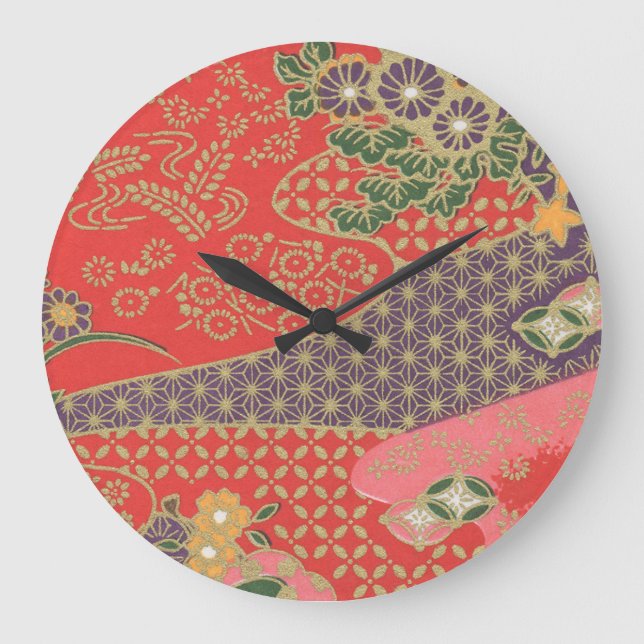 Japanese Origami Paper Pattern Wall Clock (Front)