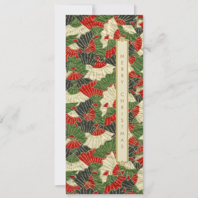 Japanese origami pattern Christmas Holiday Card (Front)