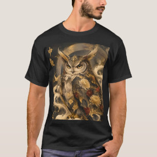 Japanese Owl Art Traditional Owl Guardian Design T-Shirt