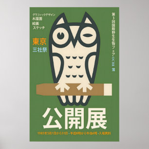 Japanese Owl Exhibition Poster Sanya Festival Art