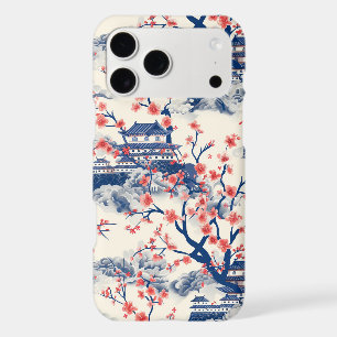 Japanese Pagoda Cherry Blossom Blue Cream