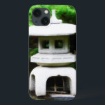 Japanese Pagoda Concrete Garden Lantern iPhone 13 Case<br><div class="desc">Here's a great way to  dress up that new iphone 5!  This is a  beautiful full colour photograph showing a cement garden decoration in the shape of a pagoda,  in a water pond setting. It's reflected in the water surface and surrounded by lush green asian style green plants.</div>