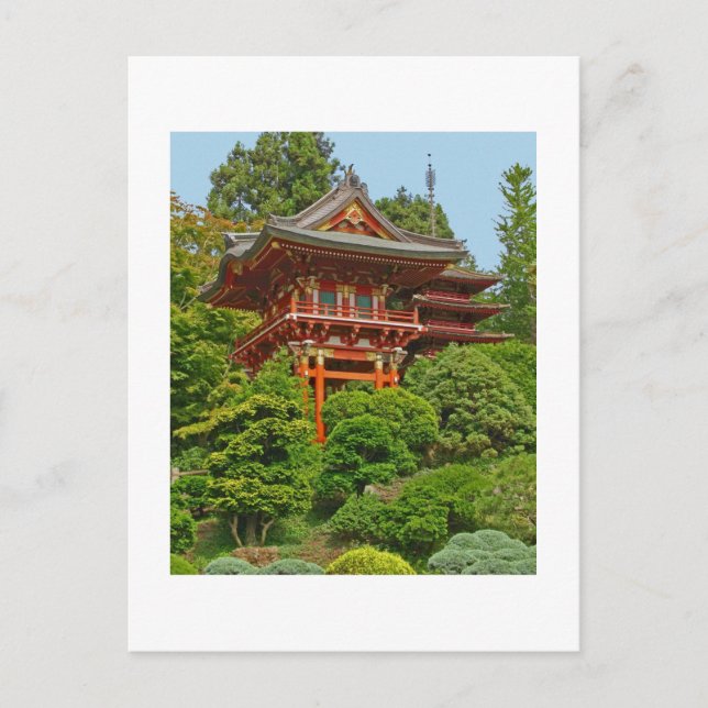 Japanese Pagoda photo painting postcard (Front)