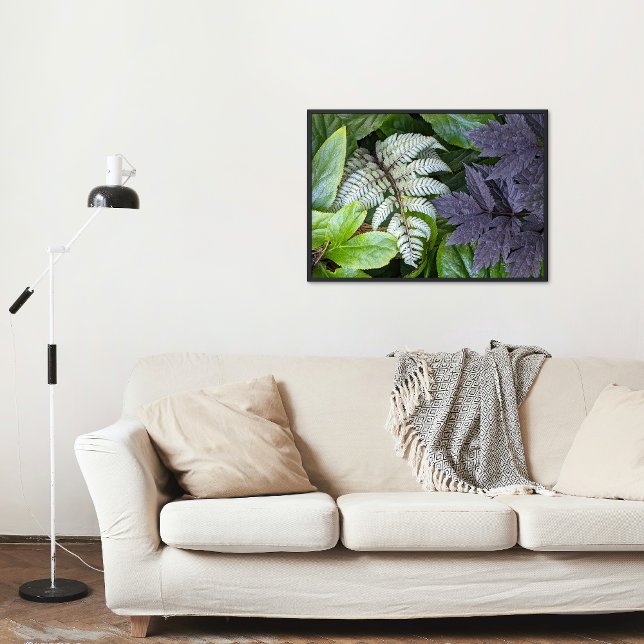 Japanese Painted Fern and Foliage Botanical Photo Print (In Situ Framed)