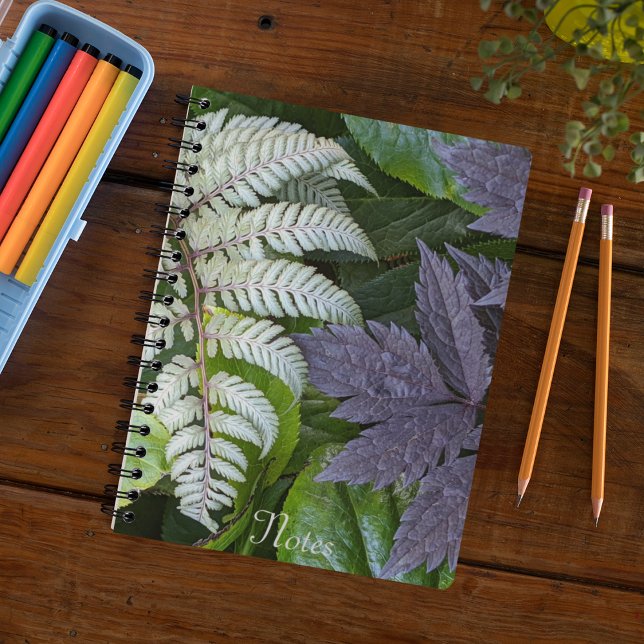 Japanese Painted Fern and Foliage Floral Notebook (In Situ)