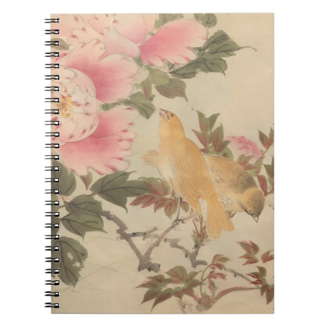 Japanese painting, beautiful flower and bird paint notebook (Front)