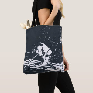 Japanese Painting Hanaikada in Black&White Tote Bag