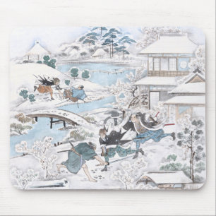 Japanese Painting of the 47 Ronin Fighting Samurai Mouse Pad