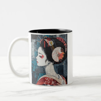 Japanese painting style GEISYA MAG02 Two-Tone Coffee Mug