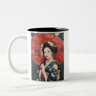 Japanese painting style GEISYA MAG13 Two-Tone Coffee Mug