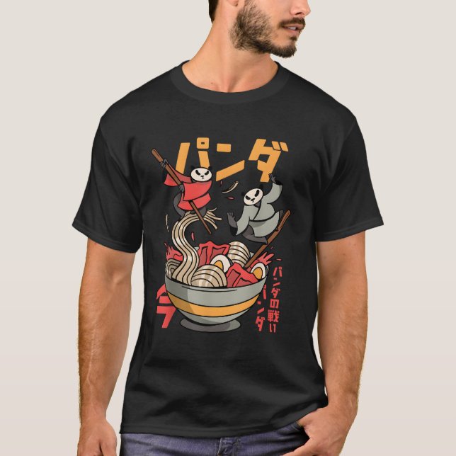 Japanese Panda Ra Noodles T-Shirt (Front)