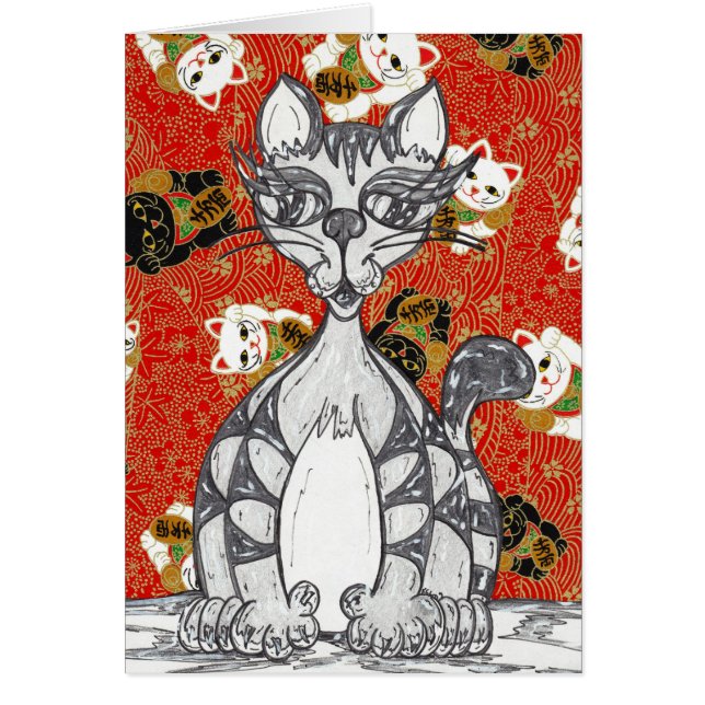 Japanese Paper Cat 3 Card (Front)