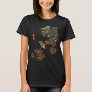 Japanese parrot woodprint art Vintage bird print g T-Shirt