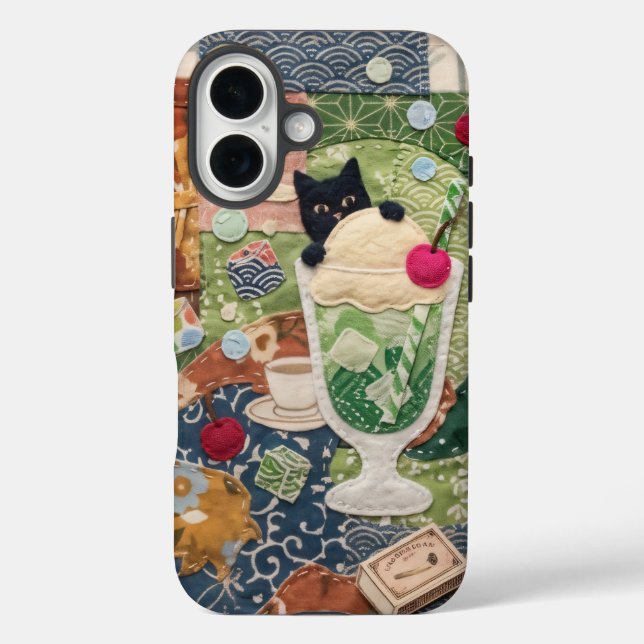 Japanese Patchwork Cat Art  Case-Mate iPhone Case (Back)