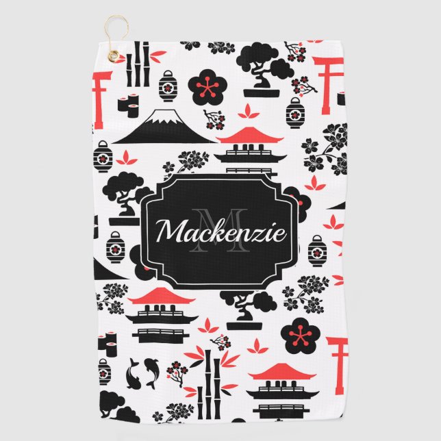 Japanese Pattern Golf Towel (Front)