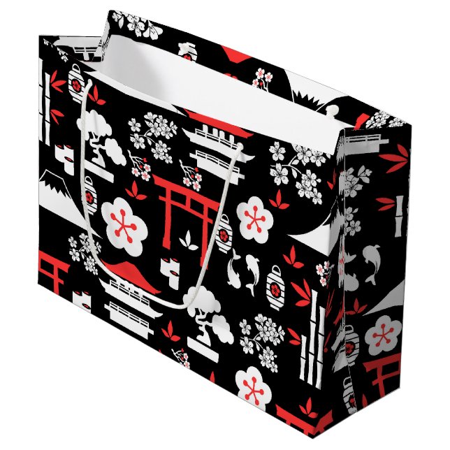 Japanese Pattern Large Gift Bag (Front Angled)