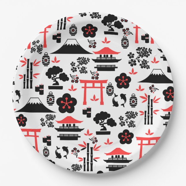 Japanese Pattern Paper Plate (Front)