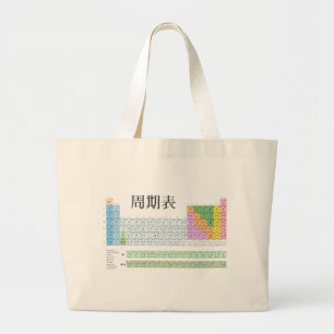 Japanese periodic table large tote bag