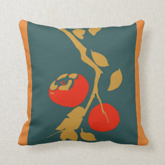Japanese Persimmon on Teal Cushion