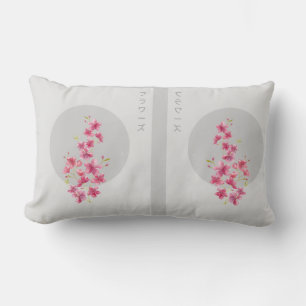 Japanese pink floral blossoms at Spring time Lumbar Cushion