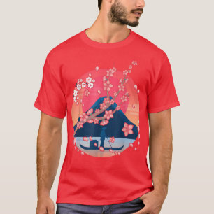 Japanese Pink Sakura Mountain Pretty Flower Cherry T-Shirt