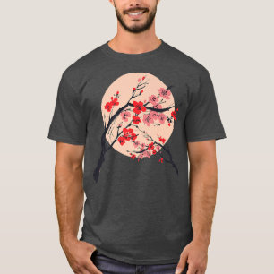 Japanese Pink Sakura Red Cherry Blossom Flower Moo T-Shirt
