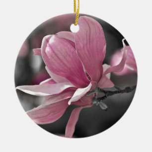 Japanese Pink Saucer Magnolia Ceramic Tree Decoration