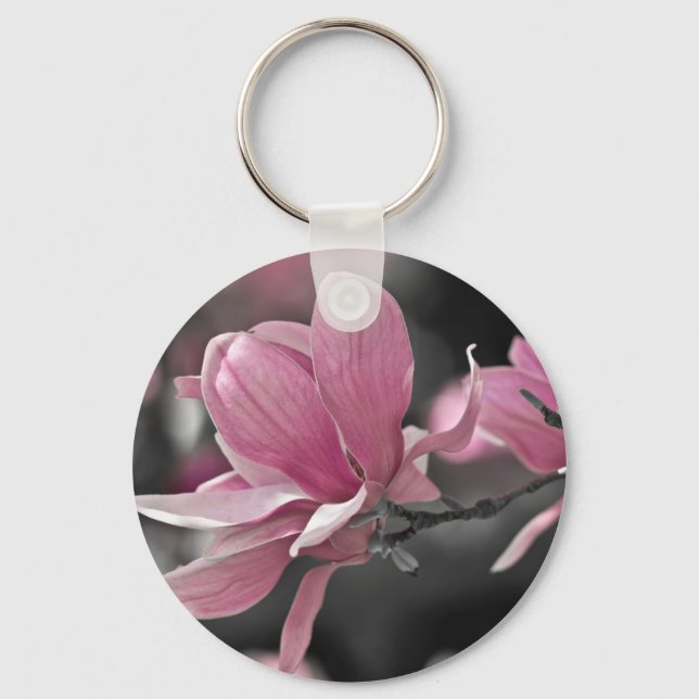 Japanese Pink Saucer Magnolia Key Ring (Front)