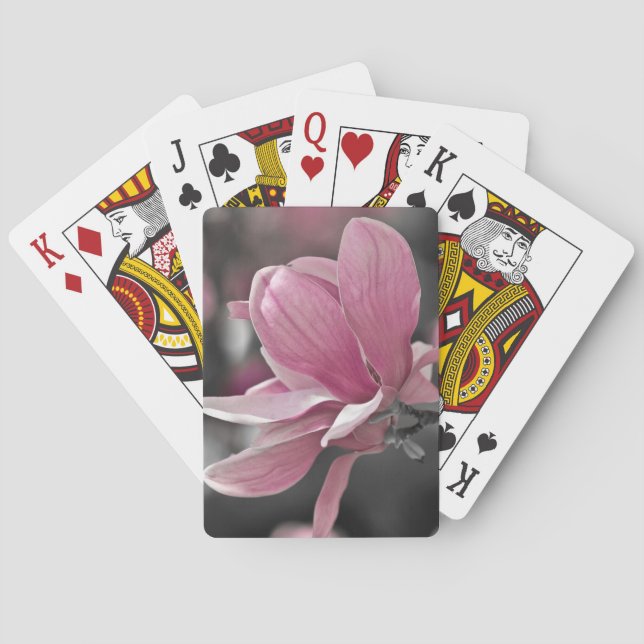 Japanese Pink Saucer Magnolia Playing Cards (Back)