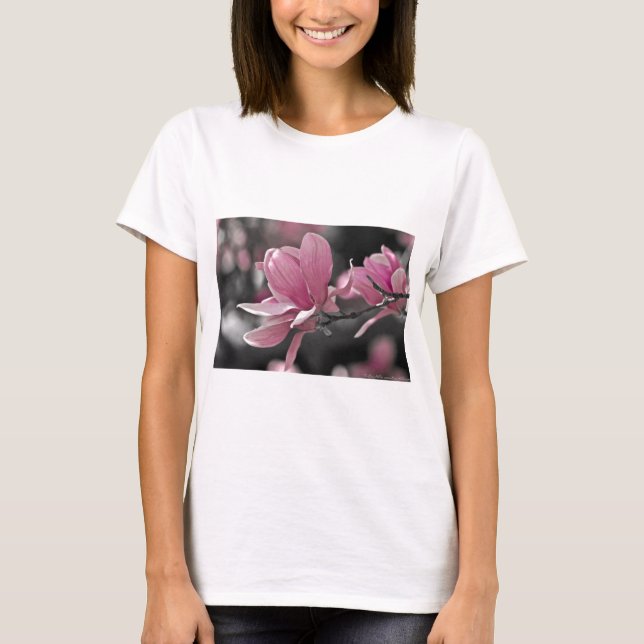 Japanese Pink Saucer Magnolia T-Shirt (Front)