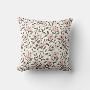 Japanese Pink Stylish Cherry Flower Vintage Cushion