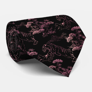 Japanese-pink tiger tie