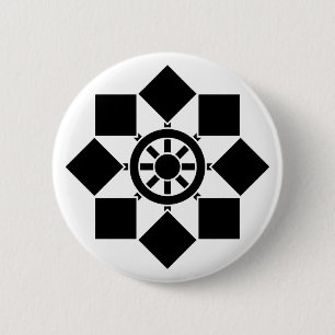 Japanese pinwheel 6 cm round badge