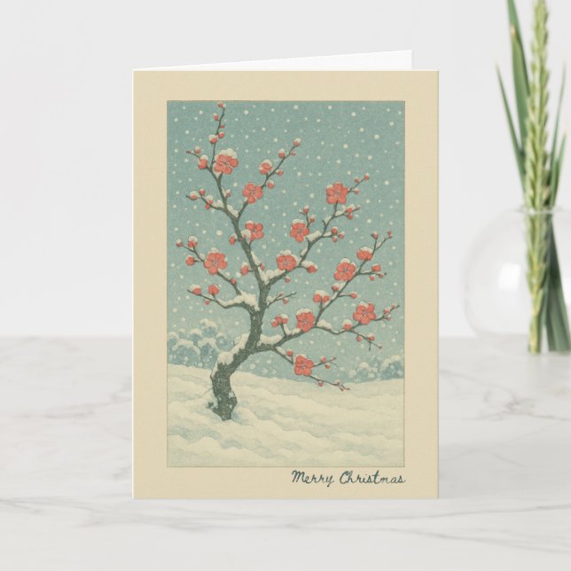 Japanese plum blossom - Christmas Card (Front)