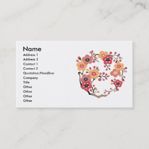 Japanese Plum blossoms Circle Business Card