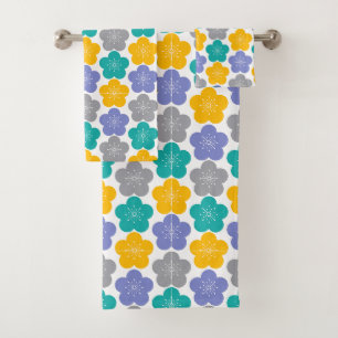 Japanese PlumBlossom pop Bath Towel Set