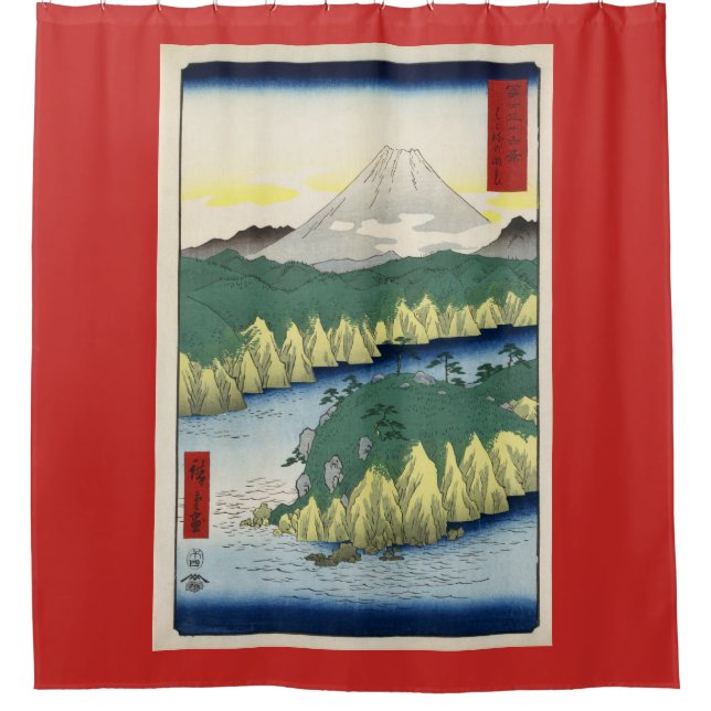 JAPANESE PRINT OF RIVER Shower Curtain (Front)