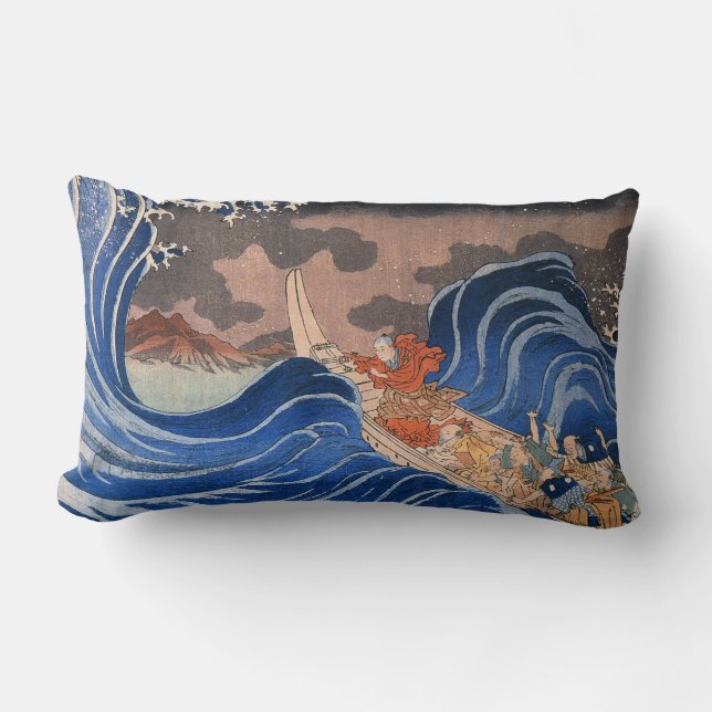 JAPANESE PRINT THROW PILLOW WITH CUSTOM MONOGRAM (Front)