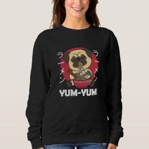 Japanese Pug Dog Ramen Kawaii Noodles Dogs Sweatshirt
