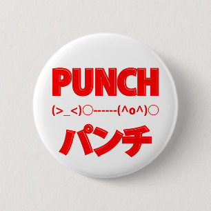 Japanese Punch Emoticons 6 Cm Round Badge