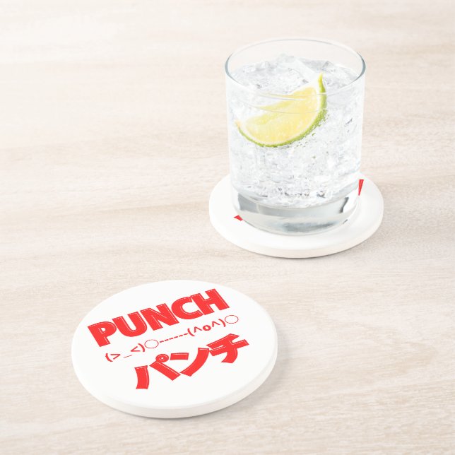 Japanese Punch Emoticons Coaster (Side)