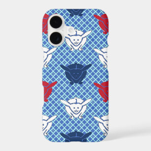 Japanese rabbit print, green, blue and white