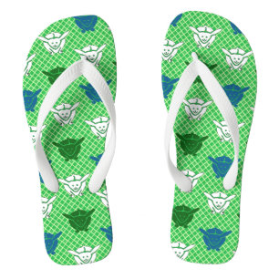 Japanese rabbit print, green, blue and white thongs