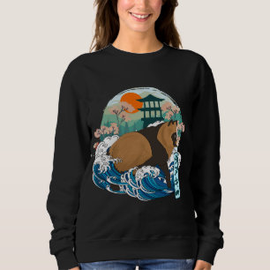 Japanese Racoon Dog Great Wave Kanagawa Japan Vin Sweatshirt