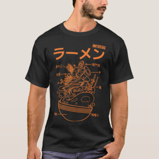 Japanese ramen anatomy - orange  T-Shirt