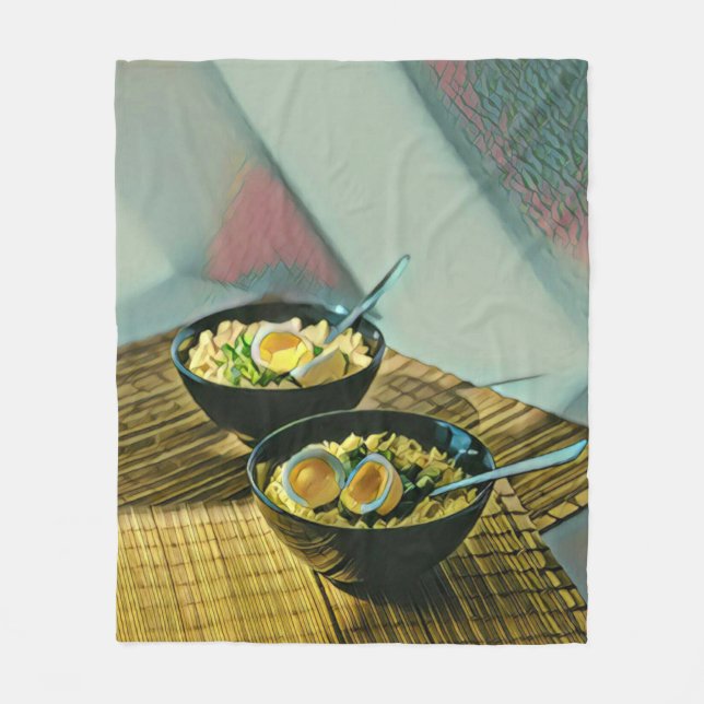 Japanese Ramen Gift Fleece Blanket (Front)