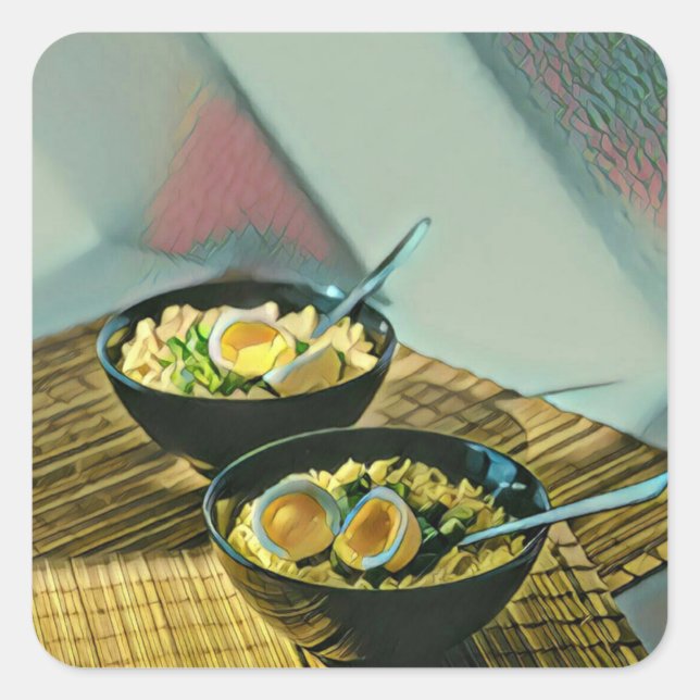 Japanese Ramen Gift Square Sticker (Front)
